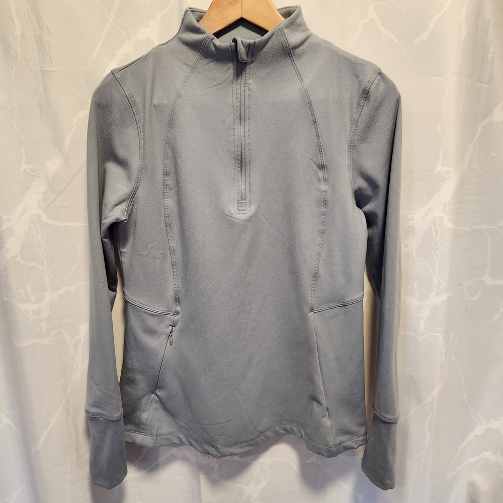 Danskin 1/2 Zip Athletic Jacket Women's S/P Light Blue Mock Collar Yoga Pullover
